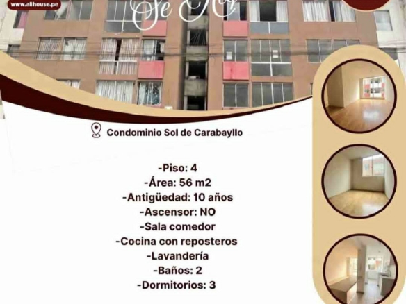DEPARTAMENTO EN ALQUILER EN EL CONDOMINIO SOL DE CARABAYLLO
